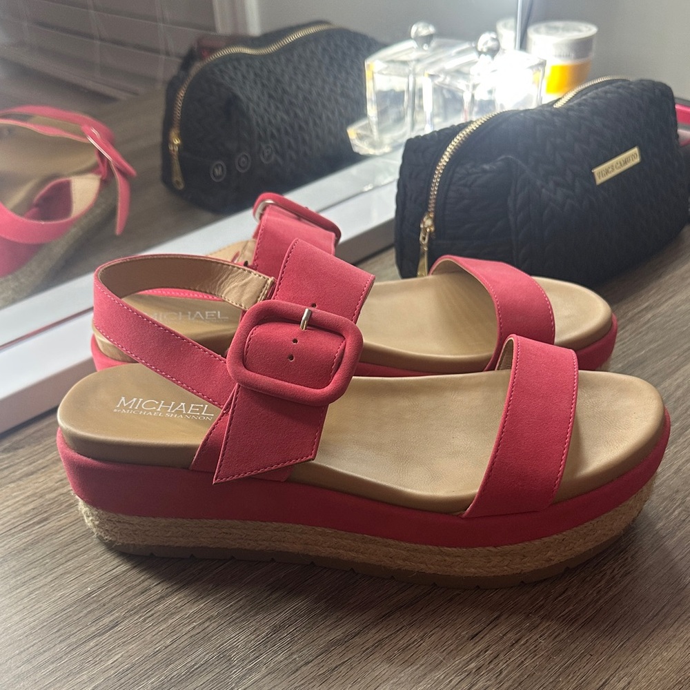 Michael Shannon Hot Pink Platform Sandals